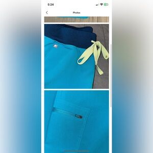 figs high waisted teal joggers